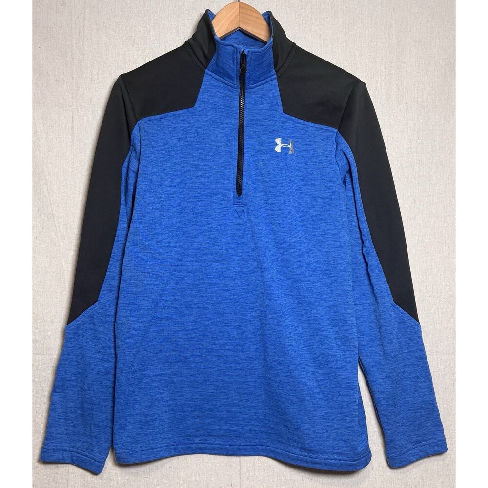 Under Armour Expanse Mens ColdGear Sz Small 1/4 Zip‎ Sweatshirt Blue/Black